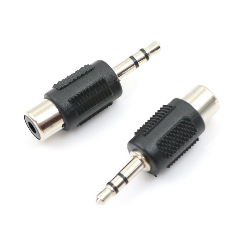 3x Nickel 3.5mm 1/8" Stereo Male Plug To RCA Female Jack Audio Adapter TEUS