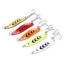 5pcs Metal Spoon Fishing Lure Spinner Colorful Sequins Artificial Hard Bait