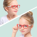 2PCS New Kid Stylish Eye Glasses Anti Eyestrain Soft Silicone Frame Glasses
