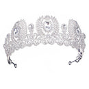 Wedding Crown Queen Headband Rhinestone Big Flower Bridal Tiara Bride Brida V6Y2
