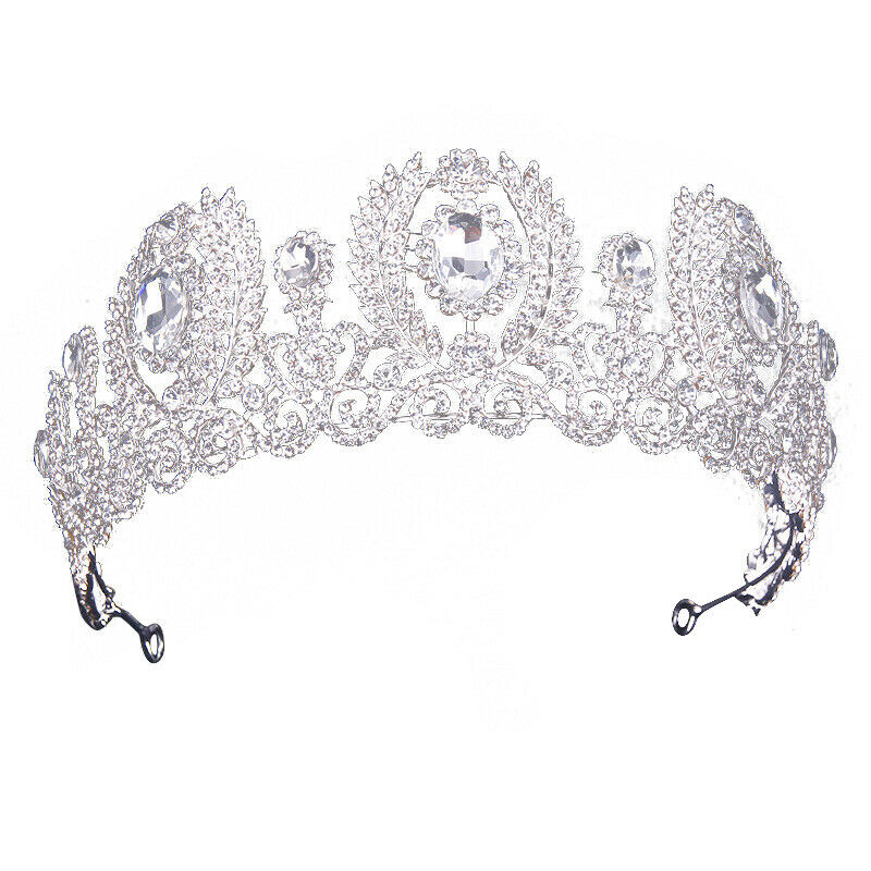 Wedding Crown Queen Headband Rhinestone Big Flower Bridal Tiara Bride Brida V6Y2
