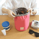 Nylon Drawstring Travel Cosmetic Bag Makeup Organizer Toiletry Bags (Red) A