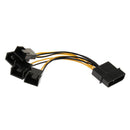 4inch 4Pin to 3Pin Fans Adapter Cables 4 Way Splitters for Home Office
