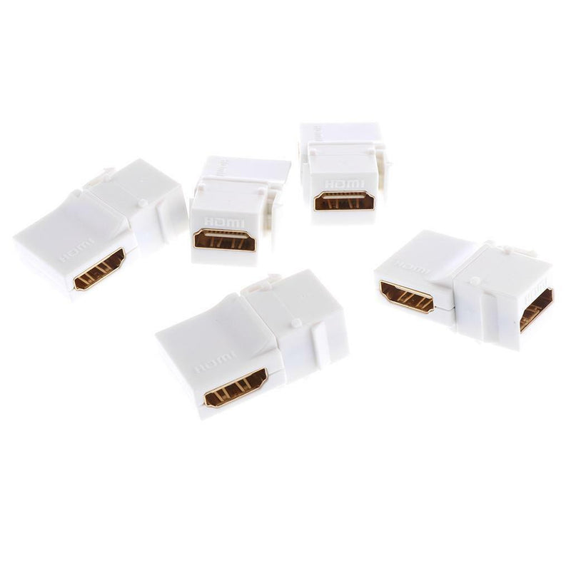 5x HDMI A Female/F Snap-in Coupler Jack Insert for Keystone Wall Plate