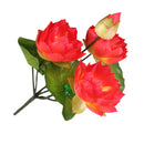 Artificial Water Lily Flowers Silk Bouquet Home Table Vase Decor DIY ORG Red