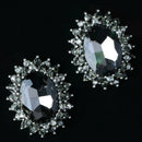 5x Alloy Crystal Oval Craft Button Jewelry Making Accessories Findings Black