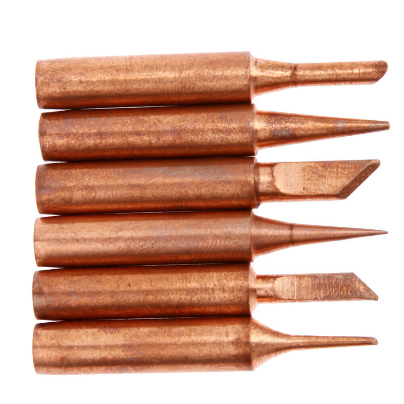 6pcs/lot Red Copper Welding Head Pure Red Copper Solder Tip Tool Kit