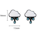Fashion Woman Stud Earrings Simple Cartoon Stud Earrings Female White Clouds Bj