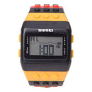Rainbow Rubber LCD Digital Alarm Men's Ladies Black Case Sport Watch LED096
