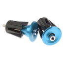 4x Aluminum Bicycle Handlebar Grips Handle Bar Cap End Plugs Black+Blue