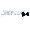 Dog cat neck loop necktie bowknot black and white
