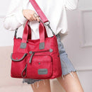 red New Ladies Fashion Waterproof Oxford Tote Bag Casual Nylon Shoulder Bag B1B8