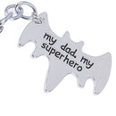 1XMy Dad My Superhero" bat shape keychain daddy keyrings gift for Fathers Day JR