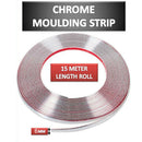 6mm Chrome Car Styling Tuning Moulding Strip Trim Self Adhesive Tape 15 metre