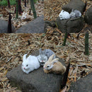 15Cm Mini Realistic Cute Plush Rabbits Fur Lifelike Animal Easter Bunny Sim