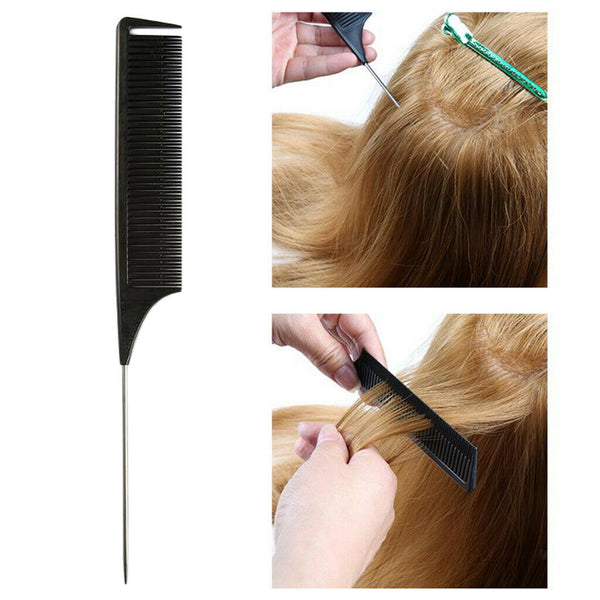 3Pcs Sectioning Weaving Highlighting Foiling Hair Comb for Combs Black