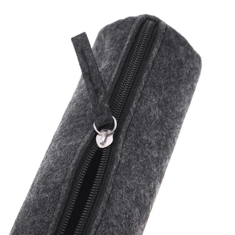 Glasses Bag Dustproof Pencil Pen Holder Container Case(Round Dark Gray) A
