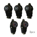 5 x 3-in-1 Outdoor Camping Survival Emergency Whistle Compass Thermometer Hiking