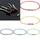 6PC Stainless Steel Wire Keychain Cable Key Ring For Camping EDC Outdoor Hiking