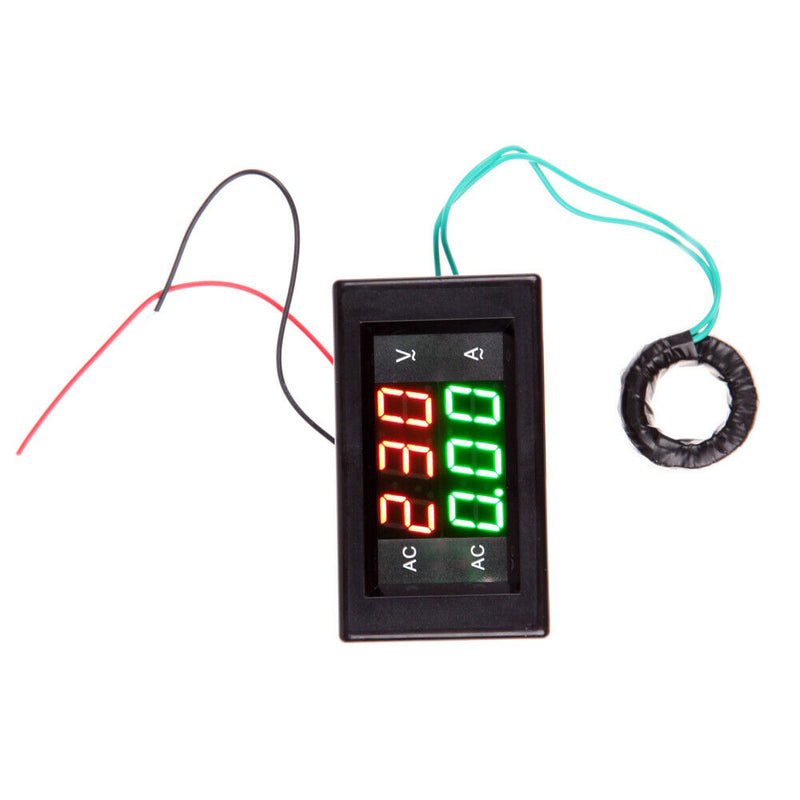 AC Digital Ammeter Voltmeter LCD Panel Amp Volt Meter 100A 300V Black