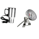 Auto Heated Mug Stainless Steel Coffee Steamed Milk Frothing Thermometer