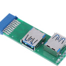 1Pc Internal Mainboard 2 Ports USB 3.0 Female to 20 Pin Female Header Adapt%x
