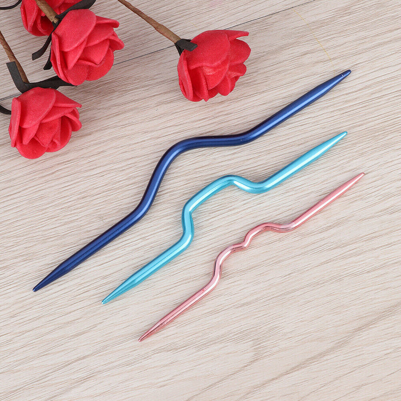 !3Pcs Knitting Needles Pins Crochet Hooks Sewing Stitch Knit Tools Aluminum JR