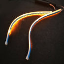 2pcs 30cm Sequential Flexible DRL Turn Signal LED Strip Light Lamp Headlight New