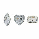 3 x Adjustable Ring Crystal Glass Heart Square Oval Fashion I1Q9