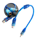 1 RCA Male To 2 Female Splitter Stereo Audio Y Adapter Cable Wire Plug Connector