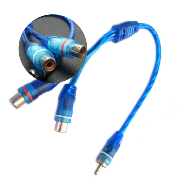 1 RCA Male To 2 Female Splitter Stereo Audio Y Adapter Cable Wire Plug Connector