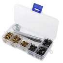 240x 6/8/12mm Double Cap Rivets Brass Stud Fixing Tools Kit For Leather Belt