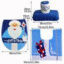 3PCS Set Fancy Snowman Toilet Seat Cover and Rug Bathroom Set Christmas Decor