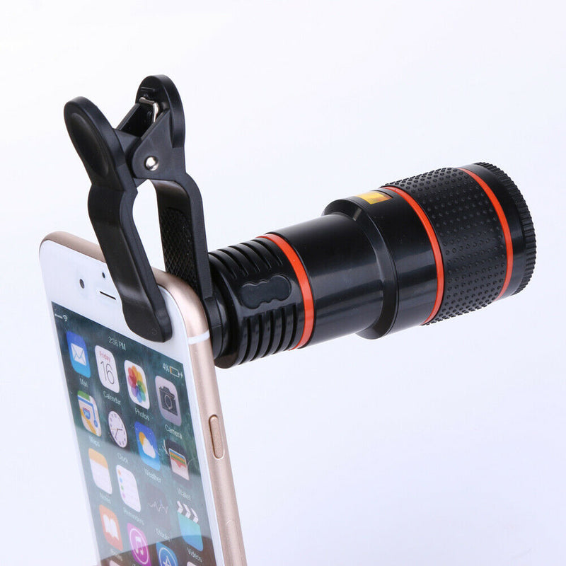 12X Zoom Optical Phone Camera Telephoto Telescope Lens for Cell Phone+Clip