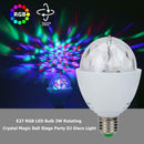 E27 RGB LED Bulb 3W Rotating Crystal Magic Ball Stage Party DJ Disco Light A