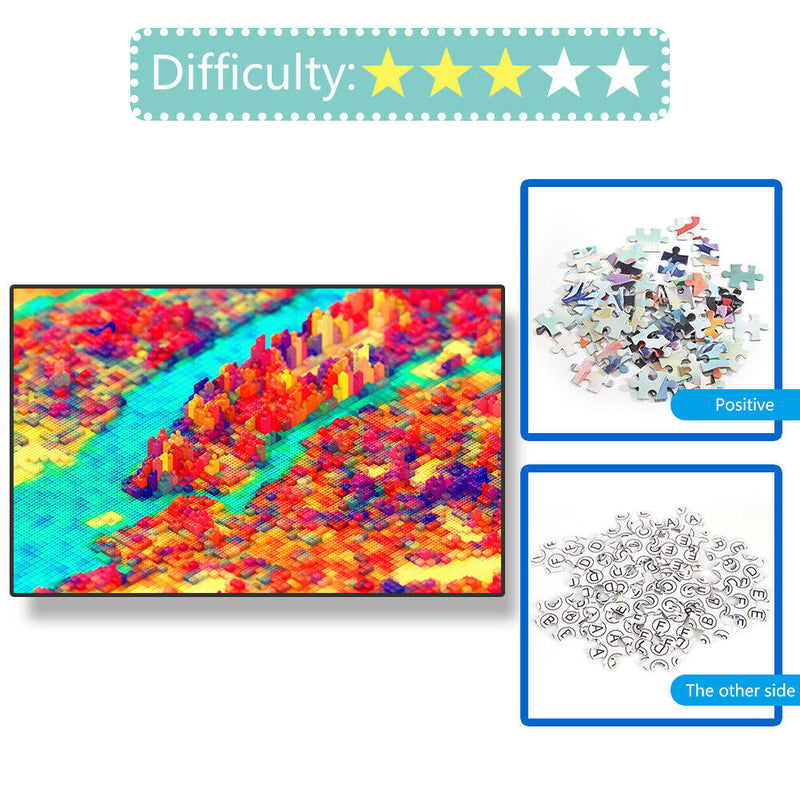 1000 Pieces Paper Jigsaw Puzzles Colorful Mini House Assembling Picture Kit