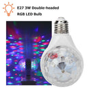 100-240V E27 3W Double-head RGB LED Bulb Rotating Crystal Magic Ball Stage Light