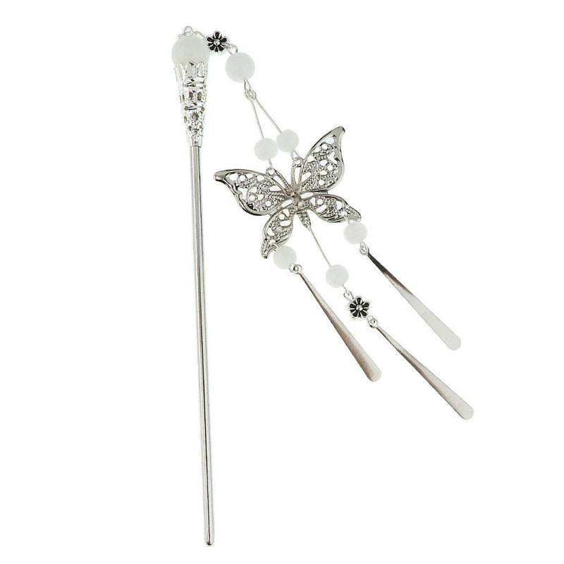 Butterfly Hair Sticks Bride Headdress Tassel Hairclips Headwear Hairpins