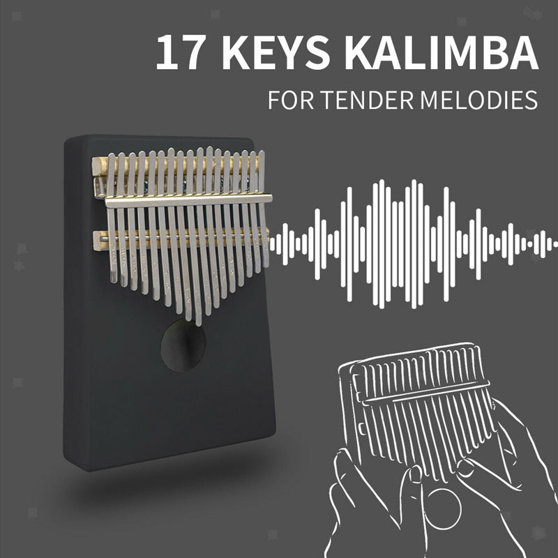 17 Key Maple African Kalimba Mbira Thumb Piano Instrument w/ Tune Hammer