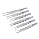 6Pcs all purpose precision tweezer set stainless steel anti static tool ki Ew