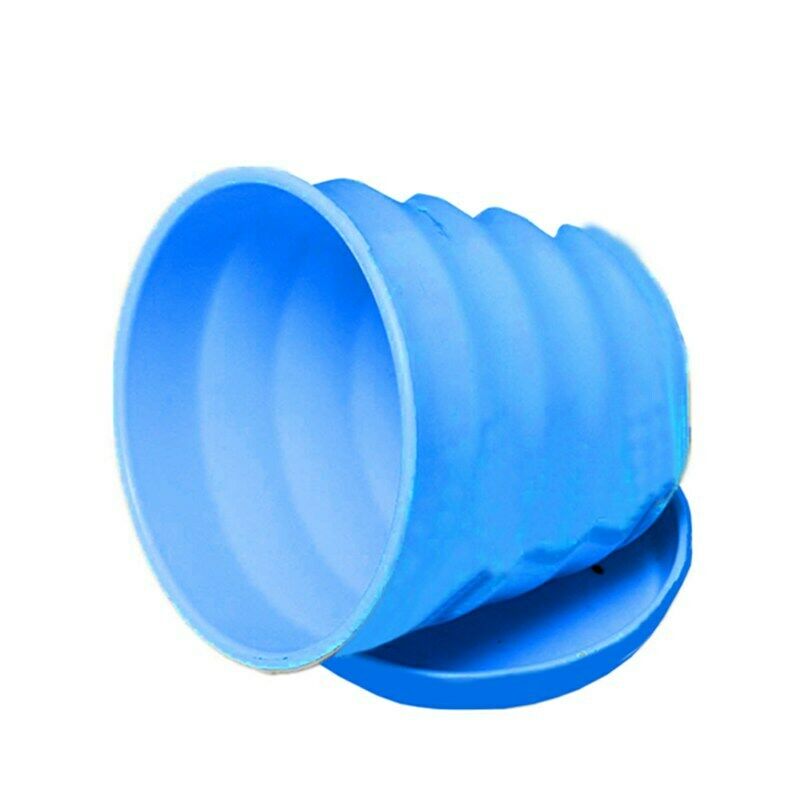 Plastic Round Flower Plant Pot Planter Holder With Tray Home Office Garden