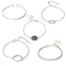 5pcs/set European Hollow Round Hand Chain Women Beads Bracelet Jewelry Gift A