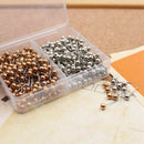 400pcs Map Tacks Push Pins, 3/5-Inch Shining Plastic Sphere Head with Stain