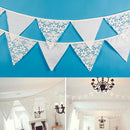 12 Flags White Flower Lace Flag Banner Pennant Wedding/Birthday Party Decor