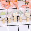 10pcs Cactus Wooden Clip Wedding Wood Clip Cute Photo Wall ClipOZ