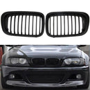 1 Pair Abs Front Replacement Matte Black Kidney Grille Grill For Bmw E46 3  P5H2
