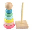 Kids Toddler Toys Rainbow Wooden Cognition Ring Tower Stacker Educational Toys