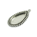10Pcs Teardrop Tray Cabochon Setting Blank Bezel Pendant Base DIY Findings