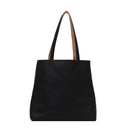 Fashion PU Handbag Women Totes Simple Large Capacity Shoulder Bag (Black)