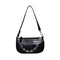 Alligator Pattern Shoulder Totes Bag Women Leather Chain Handbag (Black)
